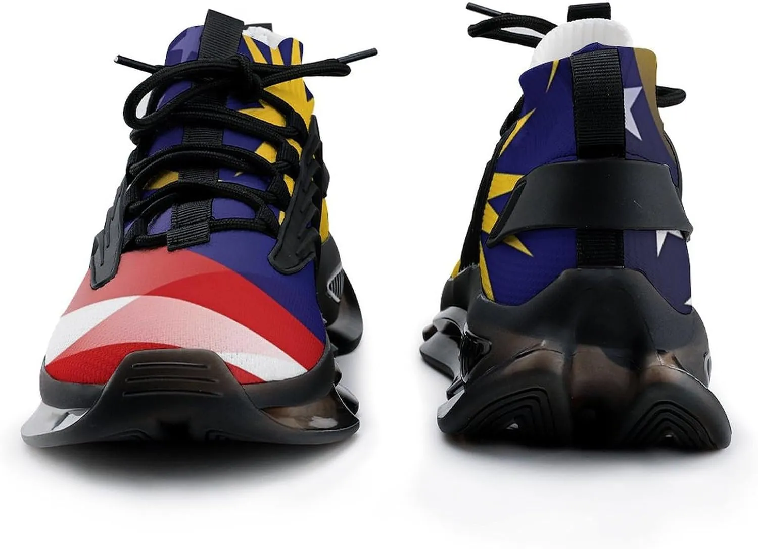 Flag of Malaysia and U.S. Men's Tennis Shoes Fashion Athletic Sneakers for Sport Walking Running Workout