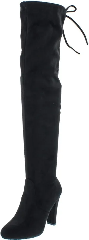 Forever Link Women's Stacked Chunky Heel Stretch Over The Knee Boot