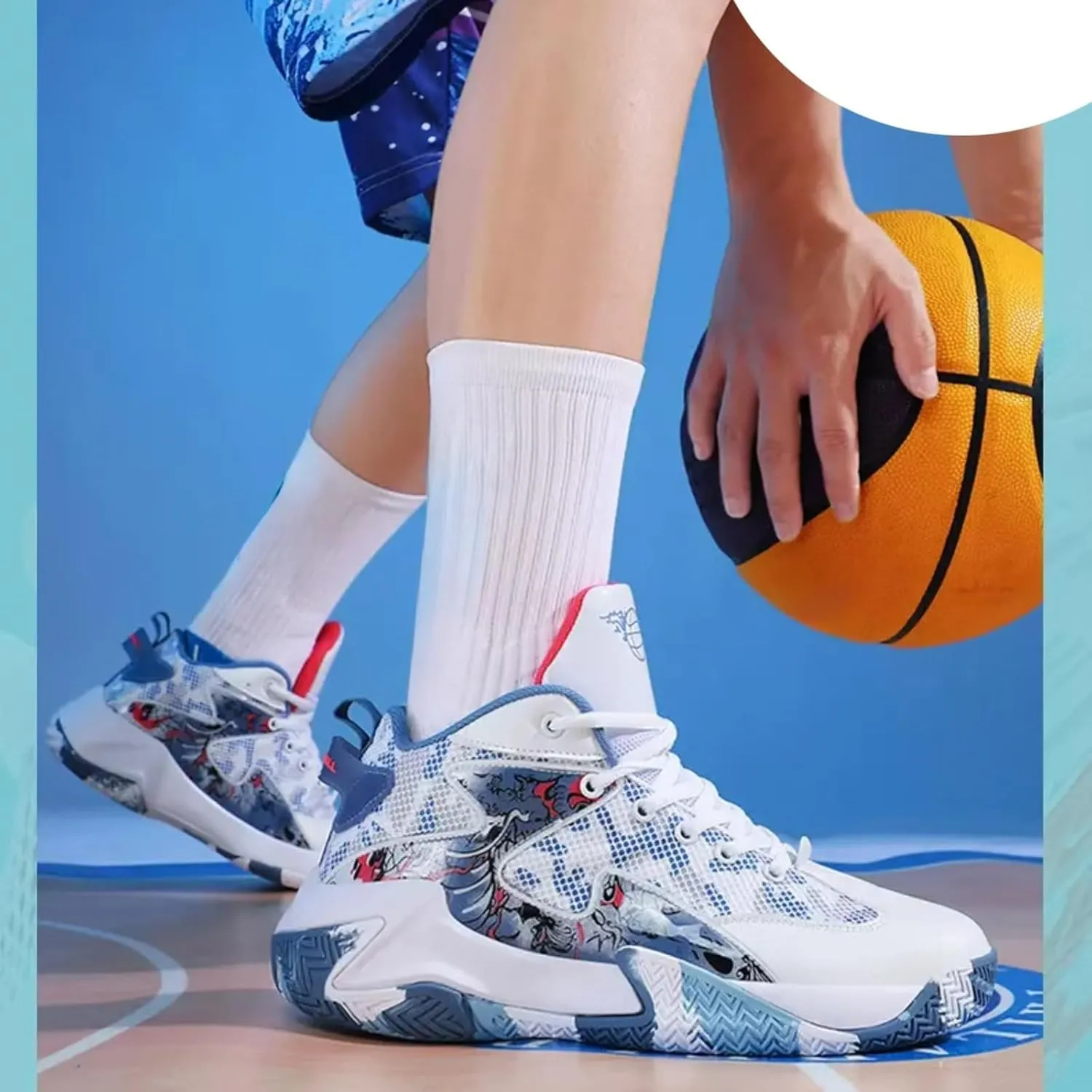 FOTN Womens Fashion High Top Lace Up Basketball Shoes Comfortable Breathable Non Slip Work Sport Athletic Running Tennis Shoes Walking Sneakers