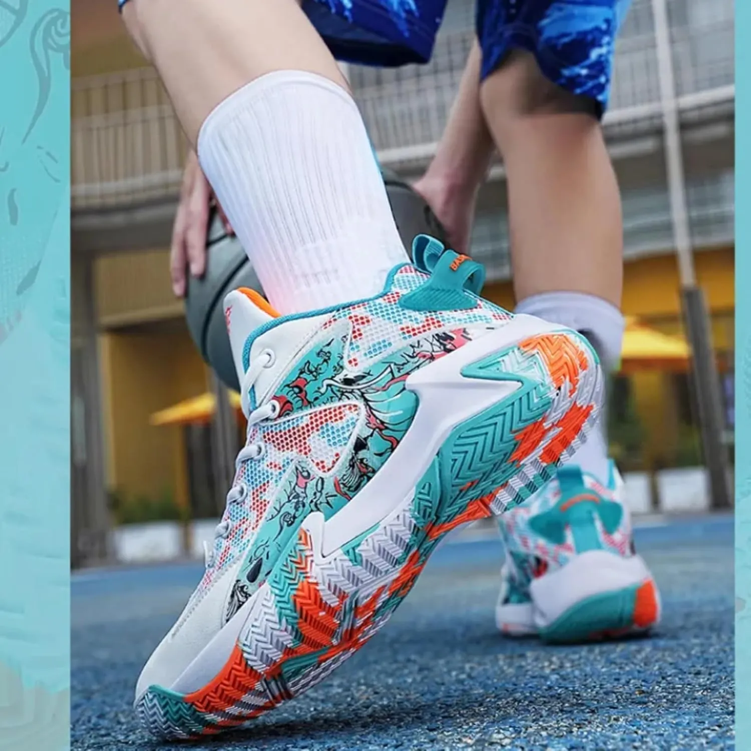 FOTN Womens Fashion High Top Lace Up Basketball Shoes Comfortable Breathable Non Slip Work Sport Athletic Running Tennis Shoes Walking Sneakers