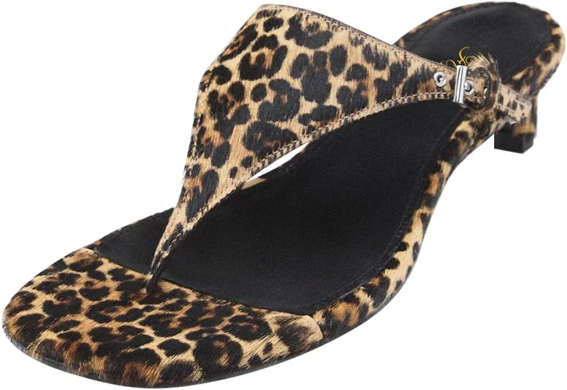 FOWT Women Split Toe Mules Kitten Low Heel Flip Flops Slip on Backless Sandals Indoor Outdoor Casual Slipper Shoes Size 4-16 US