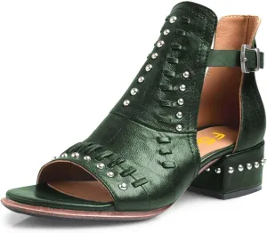 FSJ Women Peep Open Toe Boot Cut Out Buckle Ankle Bootie Comfortable Stacked Block Low Heeled Sandal Shoes Size 4-15 US