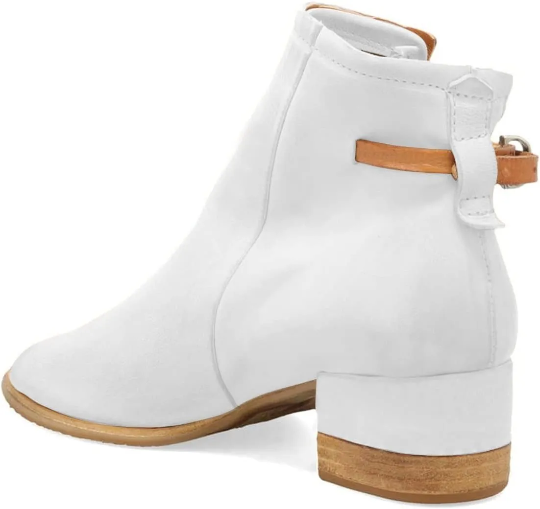 FSJ Women Peep Open Toe Sandals Boot Cut Out Buckle Ankle Bootie Comfortable Stacked Block Low Heeled Summer Sandal Shoes Size 4-15 M US