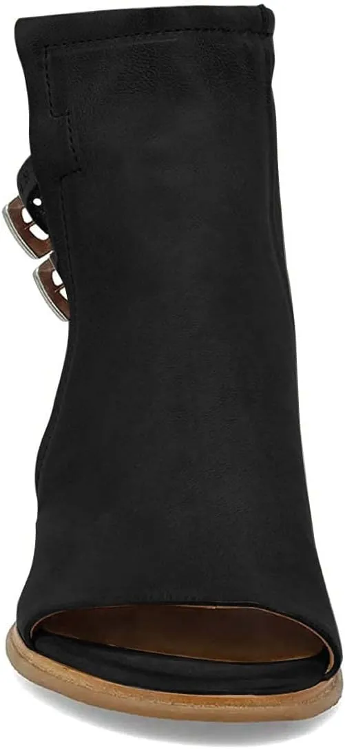 FSJ Women Peep Open Toe Sandals Boot Cut Out Buckle Ankle Bootie Comfortable Stacked Block Low Heeled Summer Sandal Shoes Size 4-15 M US