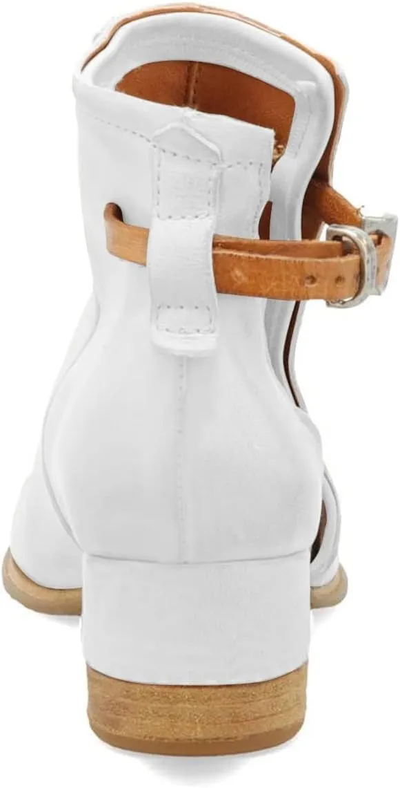 FSJ Women Peep Open Toe Sandals Boot Cut Out Buckle Ankle Bootie Comfortable Stacked Block Low Heeled Summer Sandal Shoes Size 4-15 M US