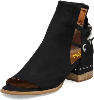 FSJ Women Peep Open Toe Sandals Boot Cut Out Buckle Ankle Bootie Comfortable Stacked Block Low Heeled Summer Sandal Shoes Size 4-15 M US