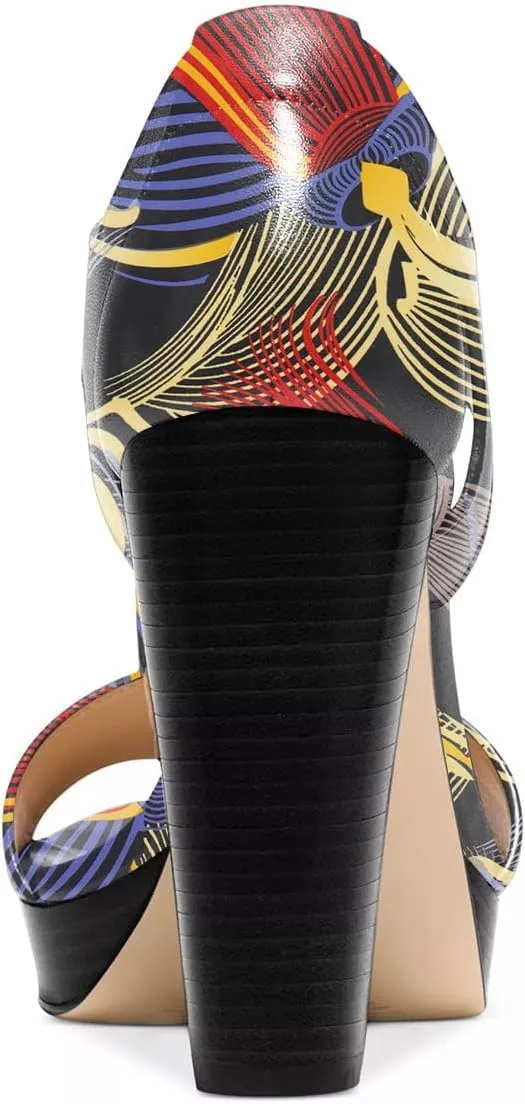 FSJ Women Peep Open Toe T-Strap Front Zipper Chunky Stacked High Heel Sandal Booties Platform Pumps Shoes Size 4-15 US