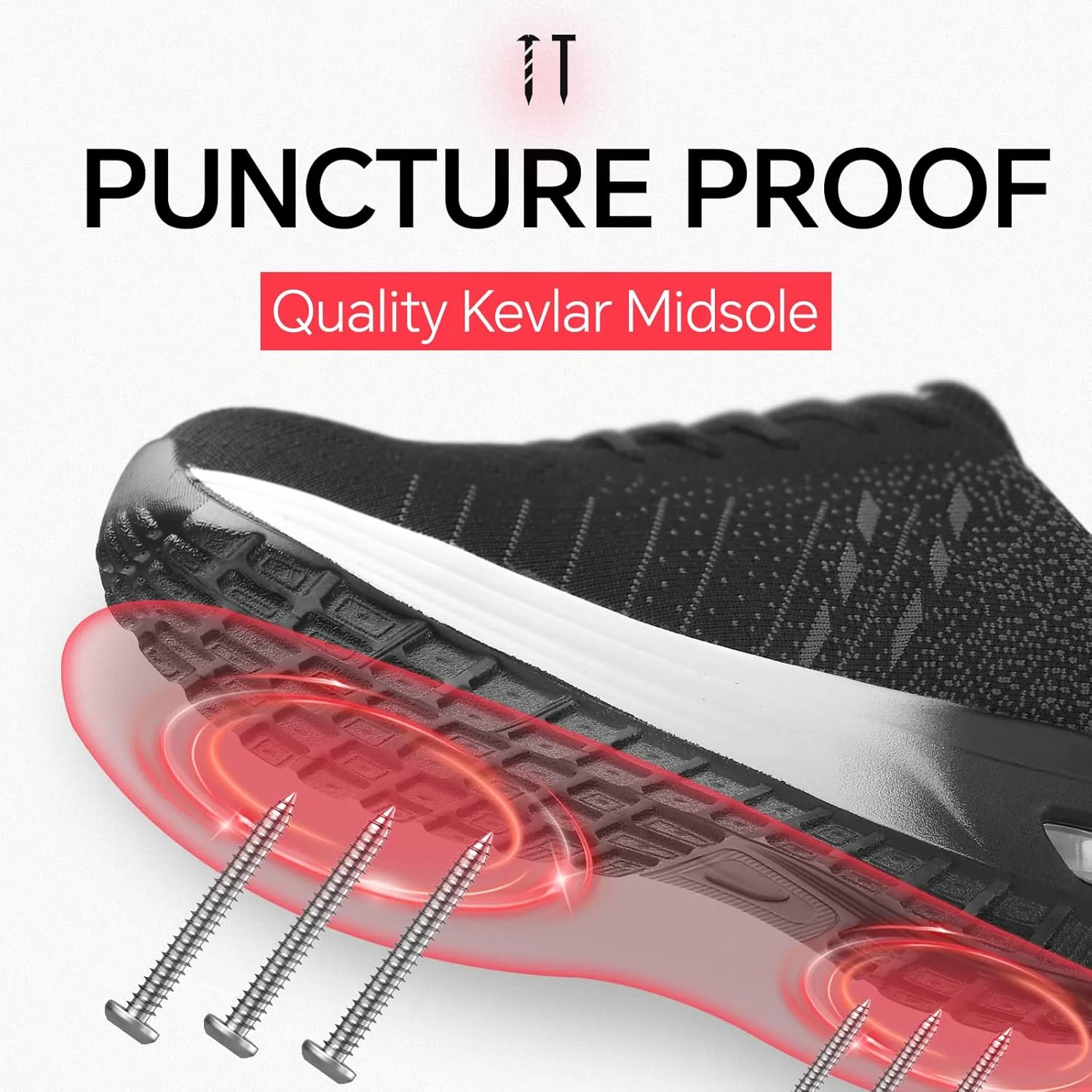 Furuian Steel Toe Shoes for Men Women with Air Cushion Safety Shoes Lightweight Composite Toe Shoes Non Slip Steel Toe Sneakers Indestructible Work Shoes