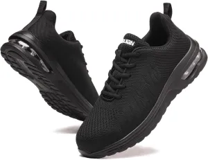 Furuian Steel Toe Shoes for Men Women with Air Cushion Safety Shoes Lightweight Composite Toe Shoes Non Slip Steel Toe Sneakers Indestructible Work Shoes