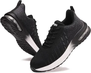 Furuian Steel Toe Shoes for Men Women with Air Cushion Safety Shoes Lightweight Composite Toe Shoes Non Slip Steel Toe Sneakers Indestructible Work Shoes