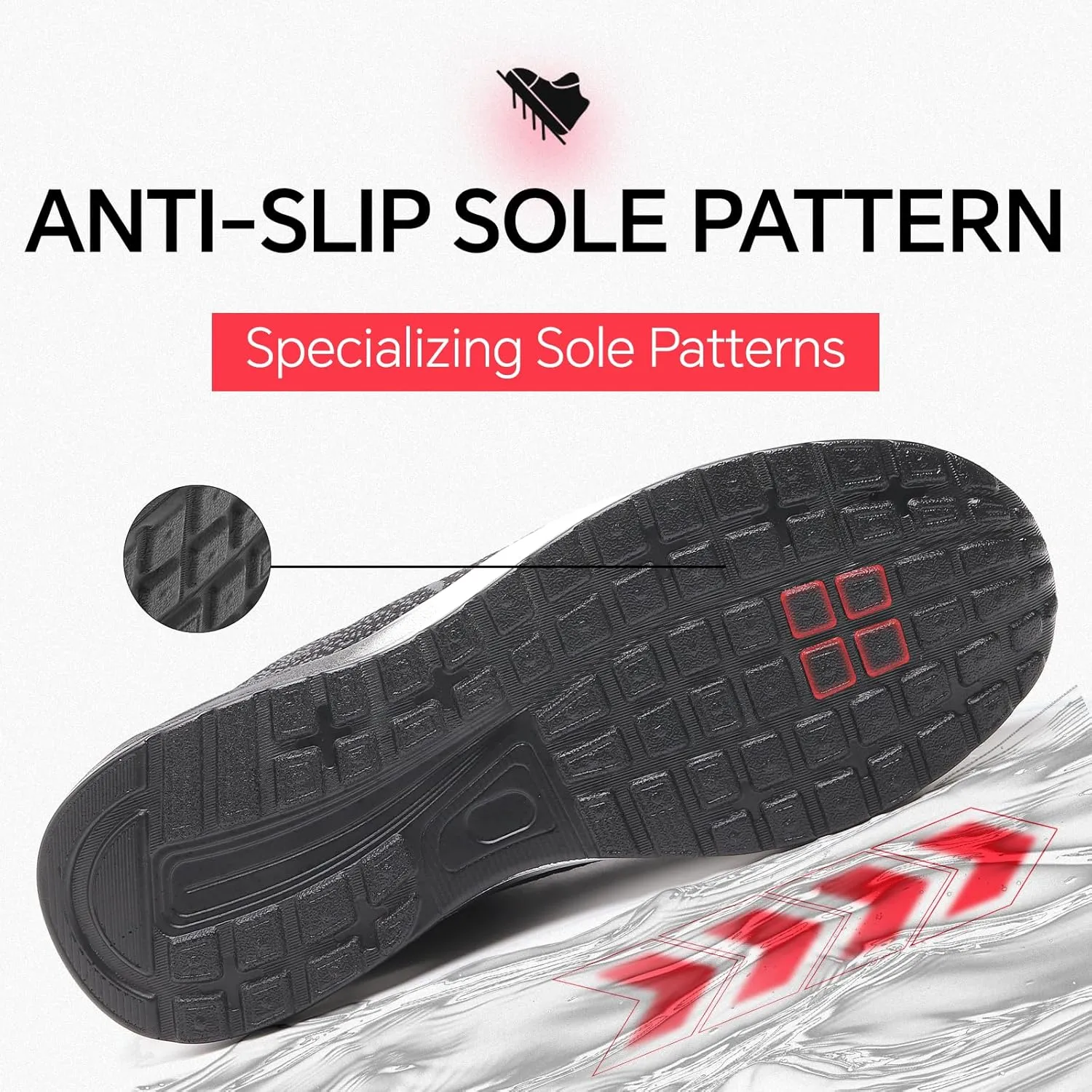 Furuian Steel Toe Shoes for Men Women with Air Cushion Safety Shoes Lightweight Composite Toe Shoes Non Slip Steel Toe Sneakers Indestructible Work Shoes