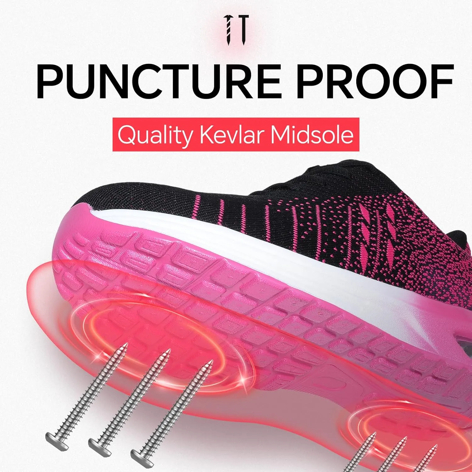 Furuian Steel Toe Shoes for Men Women with Air Cushion Safety Shoes Lightweight Composite Toe Shoes Non Slip Steel Toe Sneakers Indestructible Work Shoes