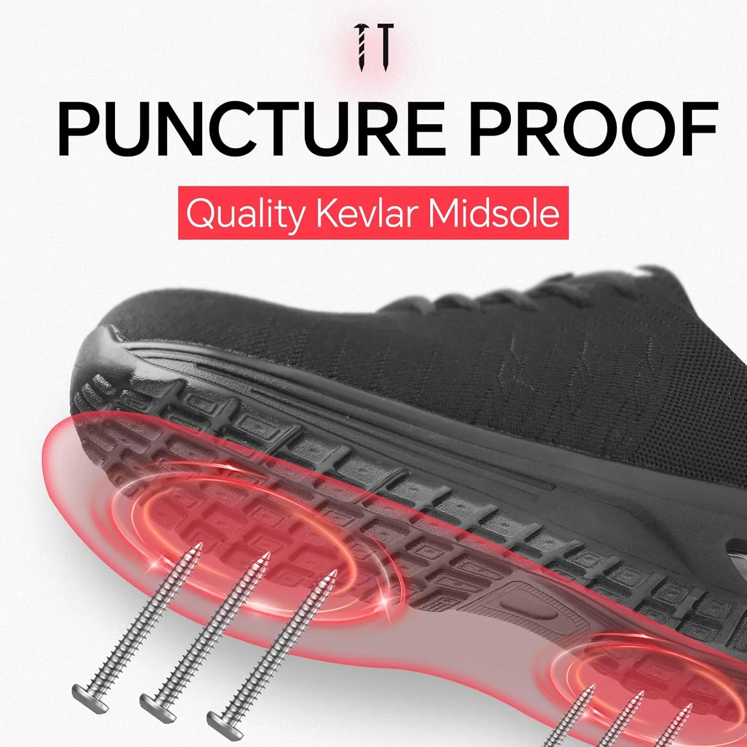 Furuian Steel Toe Shoes for Men Women with Air Cushion Safety Shoes Lightweight Composite Toe Shoes Non Slip Steel Toe Sneakers Indestructible Work Shoes