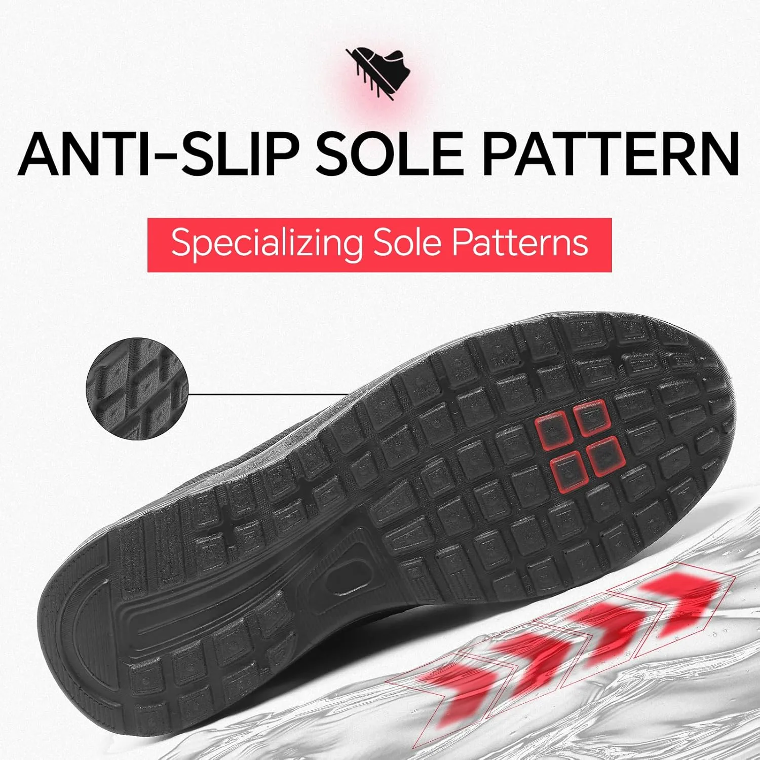 Furuian Steel Toe Shoes for Men Women with Air Cushion Safety Shoes Lightweight Composite Toe Shoes Non Slip Steel Toe Sneakers Indestructible Work Shoes