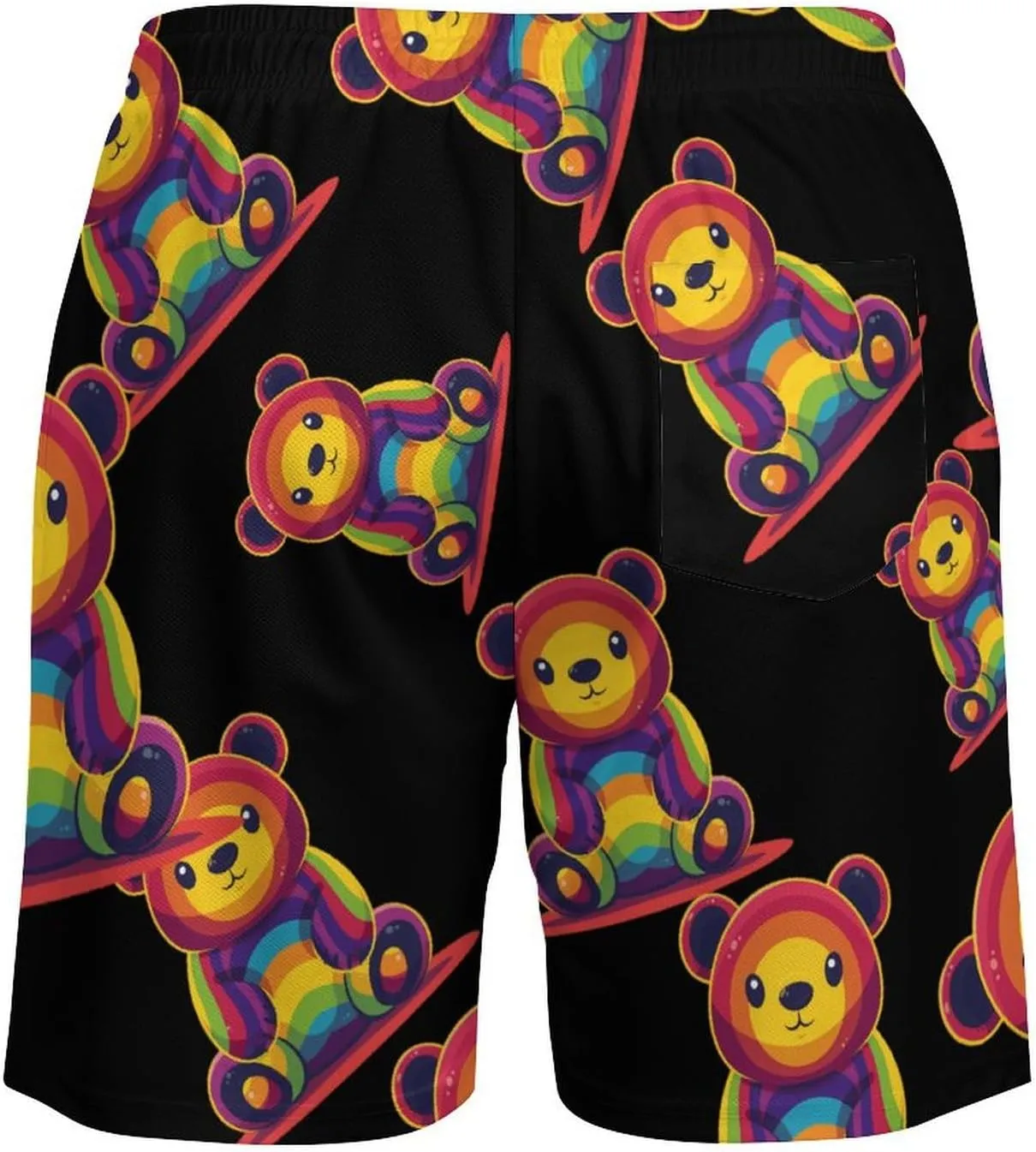 Gay Bear Men's Swim Trunks Quick Dry Board Shorts Swimwear Beach Shorts with Compression Liner