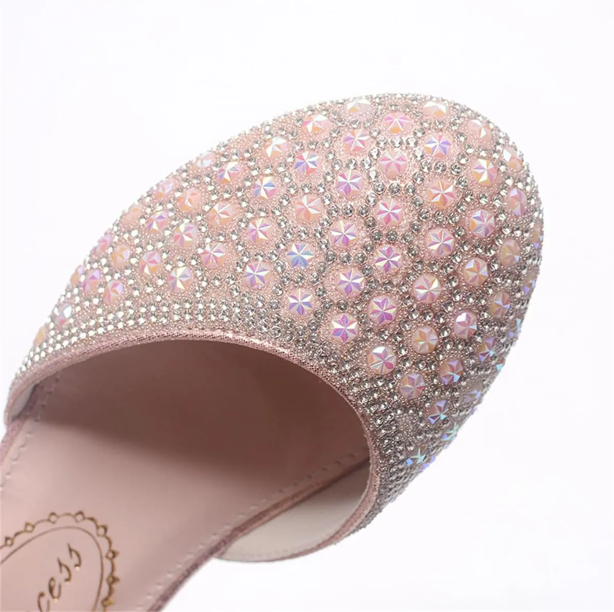 Girls Dress Shoes Mary Jane Sparkly Ballet Flats for Kids Pearl Chain Princess Shoes for Dress-Up Party 5533
