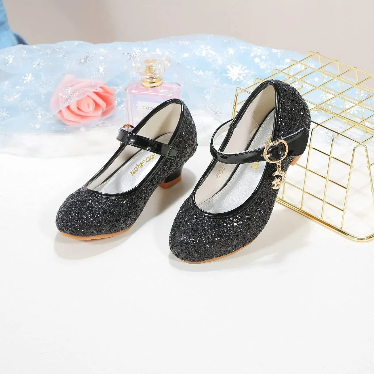 Girls Flats Sparkle Party Mary Jane Princess Dress Shoes