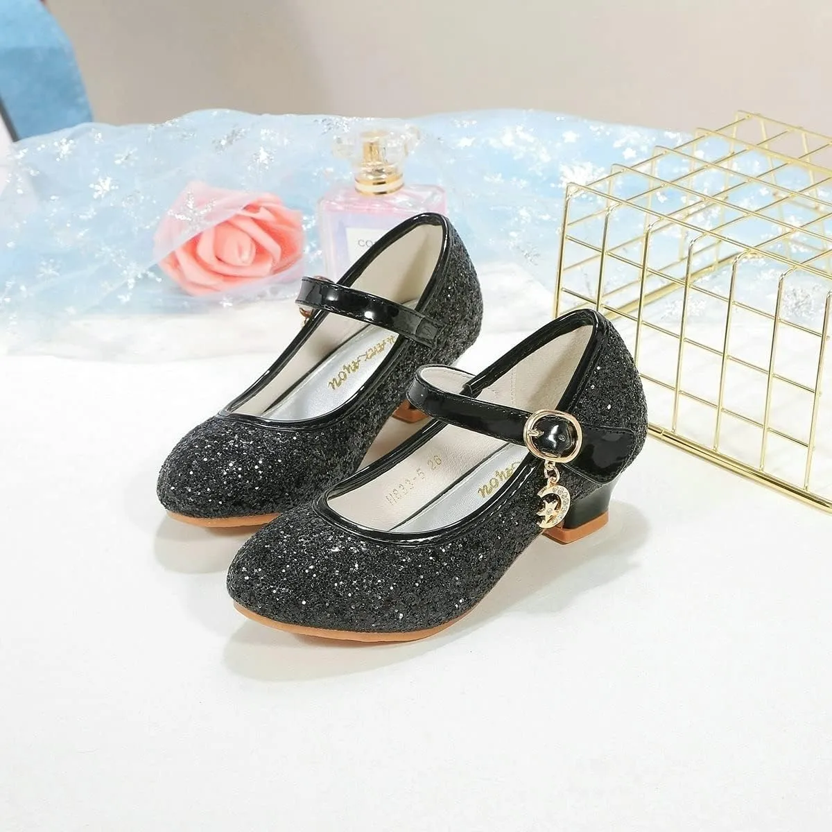 Girls Flats Sparkle Party Mary Jane Princess Dress Shoes