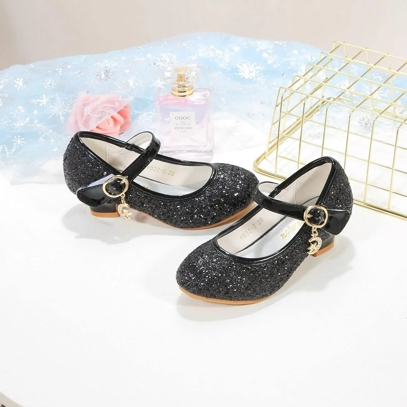 Girls Flats Sparkle Party Mary Jane Princess Dress Shoes