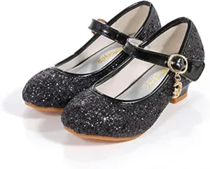 Girls Flats Sparkle Party Mary Jane Princess Dress Shoes