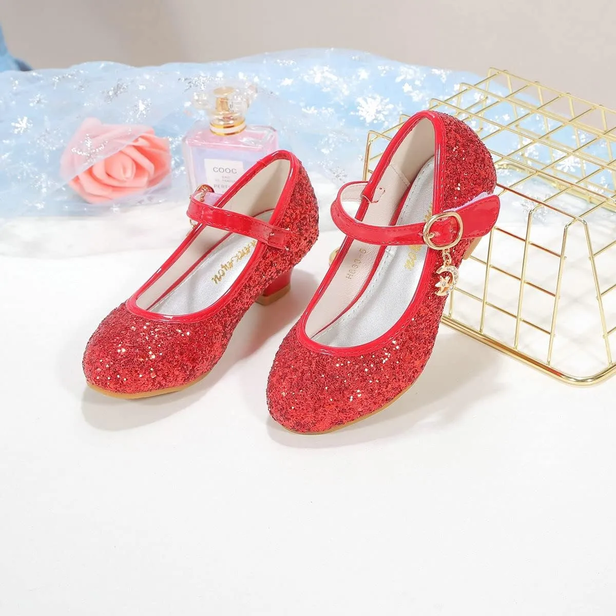 Girls Flats Sparkle Party Mary Jane Princess Dress Shoes