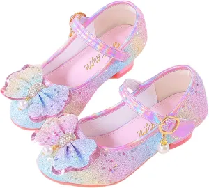 Girls Flats Sparkle Party Mary Jane Princess Dress Shoes