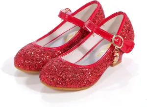 Girls Flats Sparkle Party Mary Jane Princess Dress Shoes