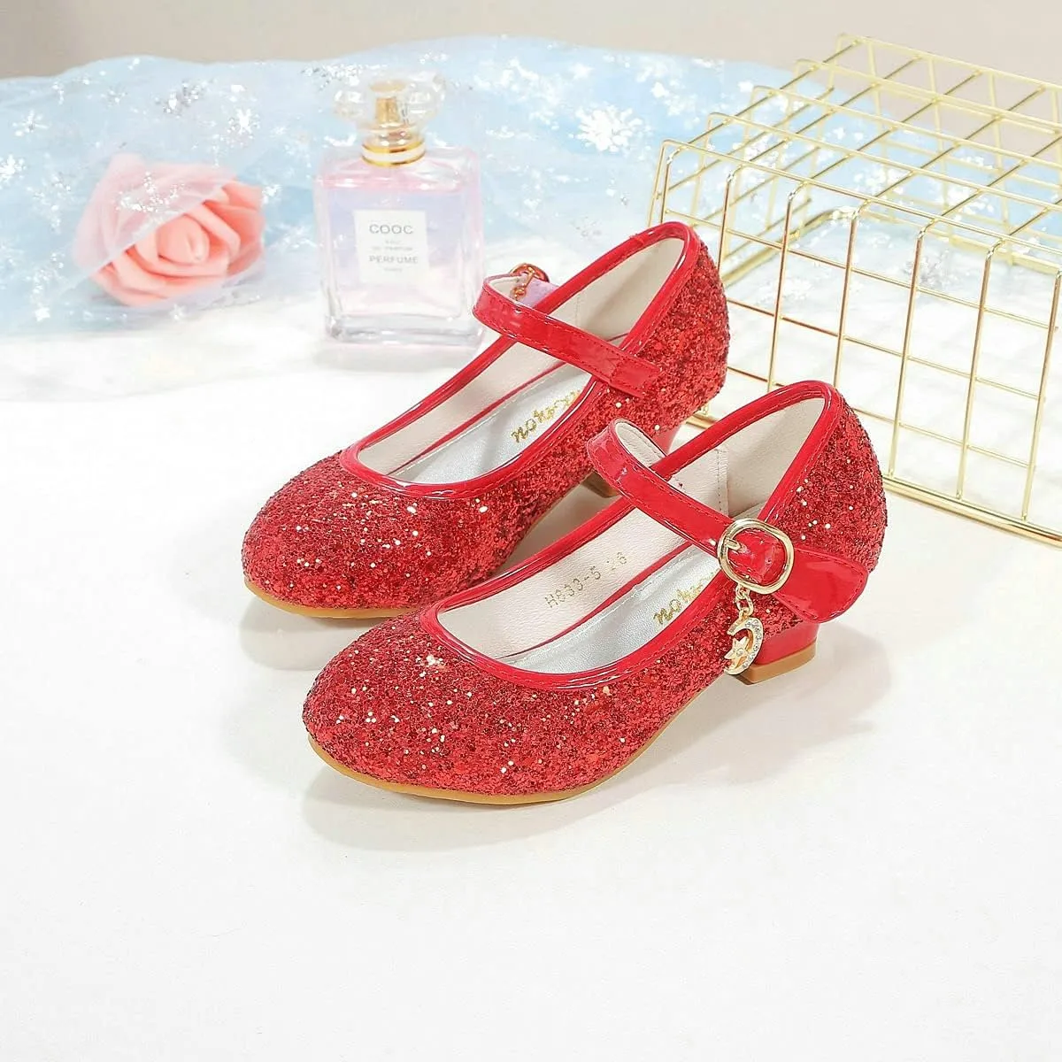 Girls Flats Sparkle Party Mary Jane Princess Dress Shoes