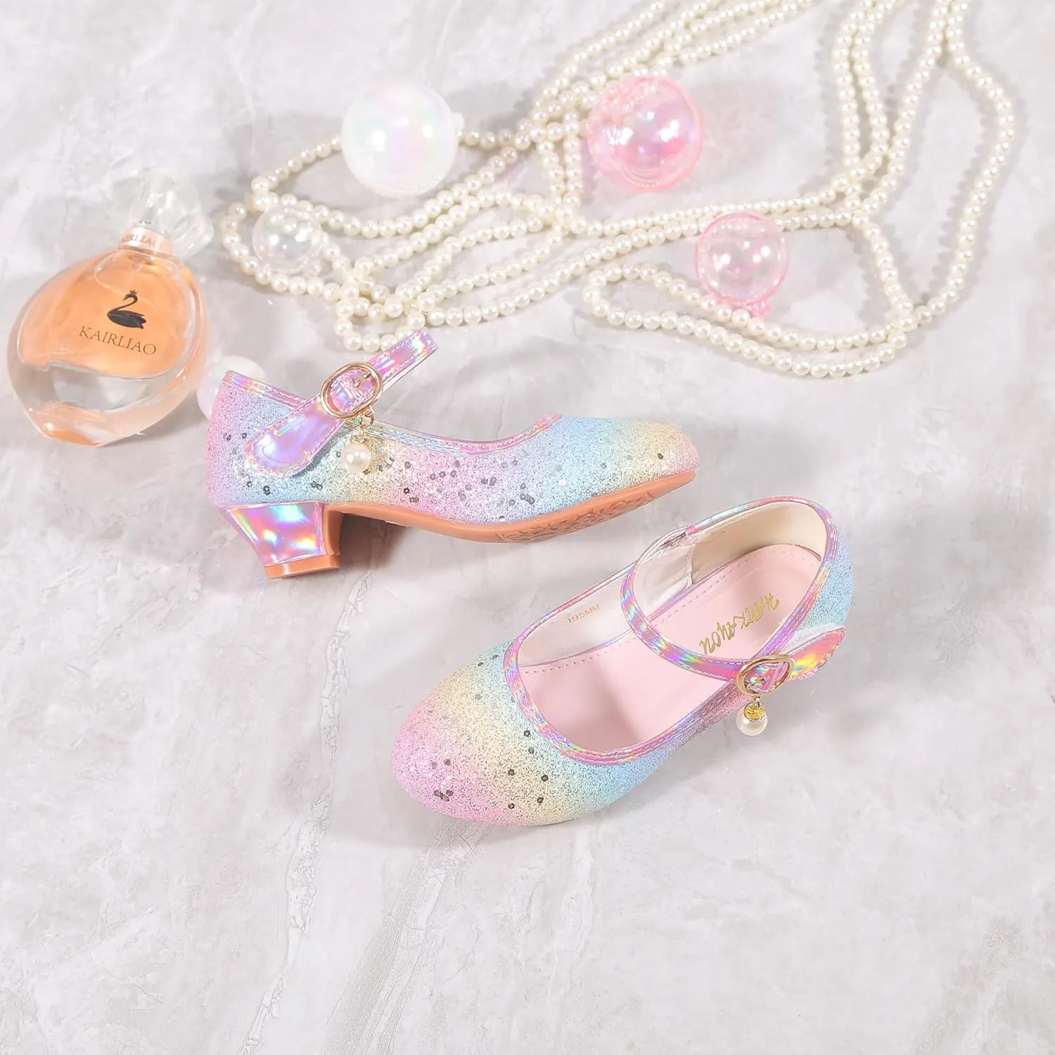 Girls Flats Sparkle Party Mary Jane Princess Dress Shoes
