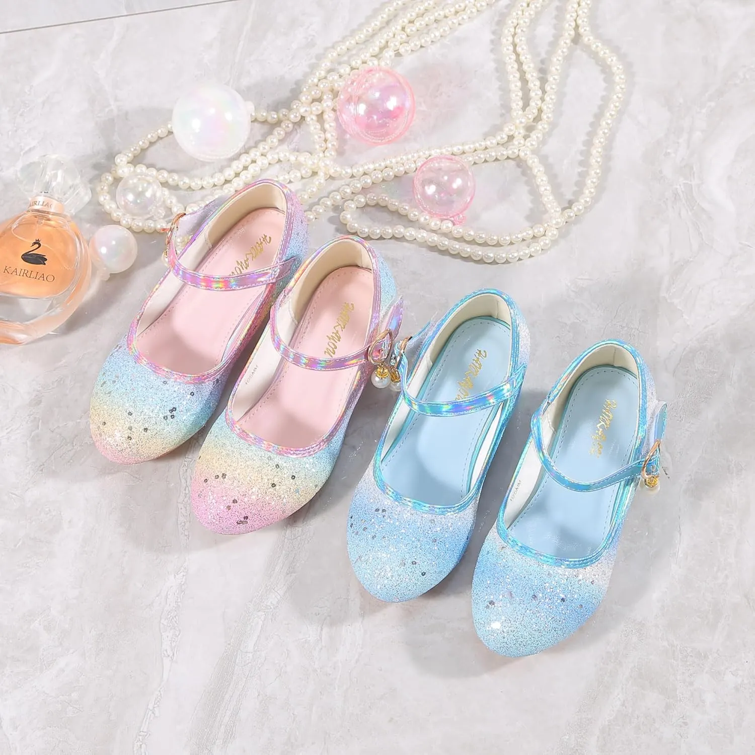Girls Flats Sparkle Party Mary Jane Princess Dress Shoes