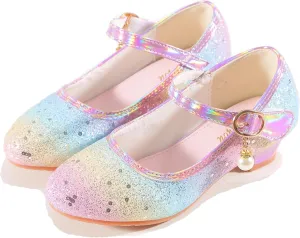 Girls Flats Sparkle Party Mary Jane Princess Dress Shoes