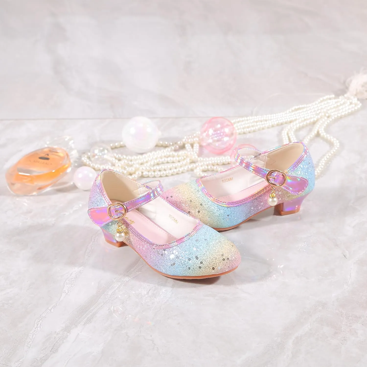 Girls Flats Sparkle Party Mary Jane Princess Dress Shoes