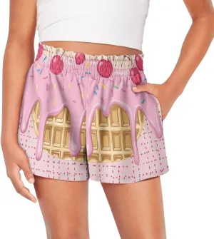 Girls Shorts 1-16 Kids Athletic Shorts with Pockets High Waisted Running Swim Yoga Cute Graphic Shorts Pants
