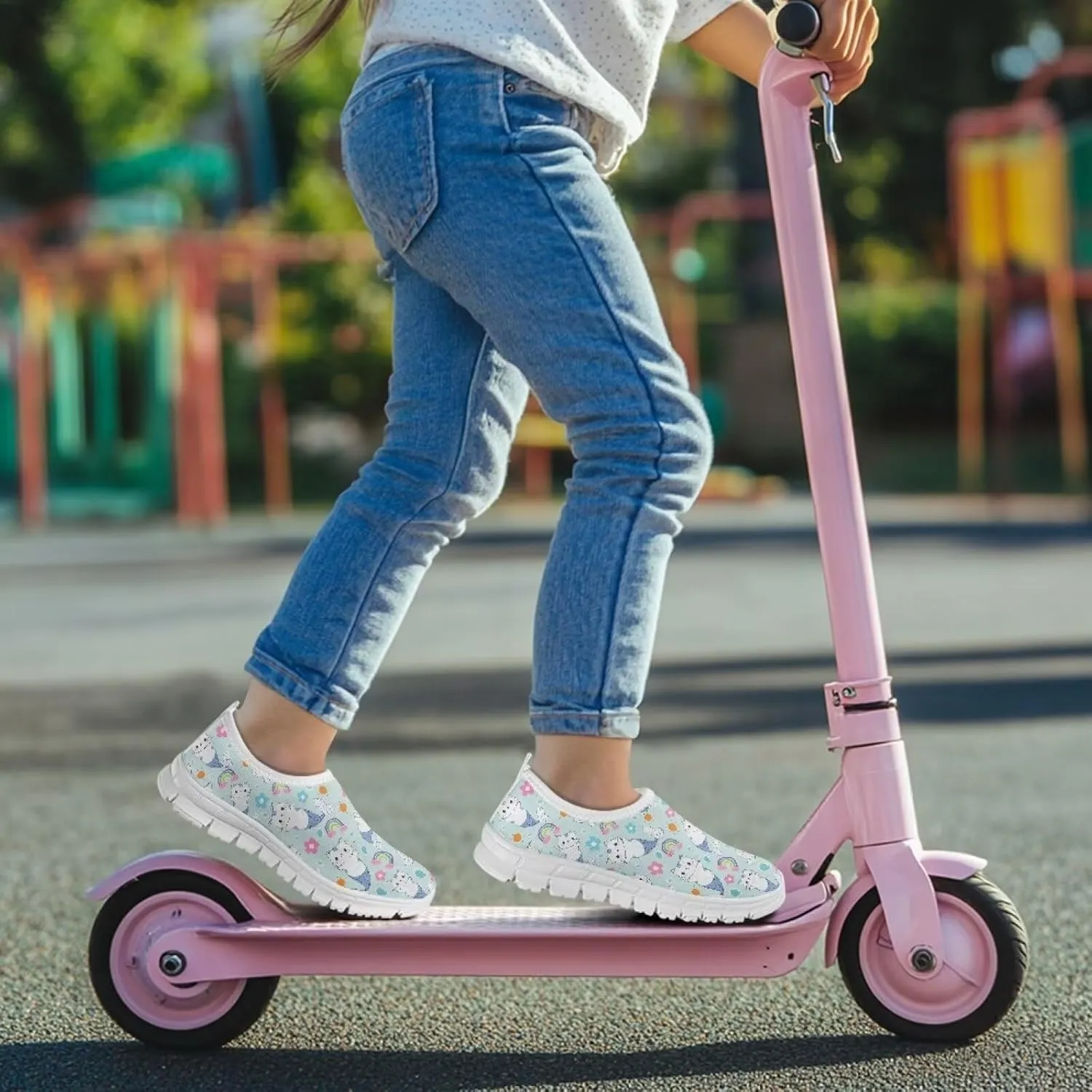 Girls Slip On Shoes Cute Sneakers Kids Tennis Athletic Shoes Footwear