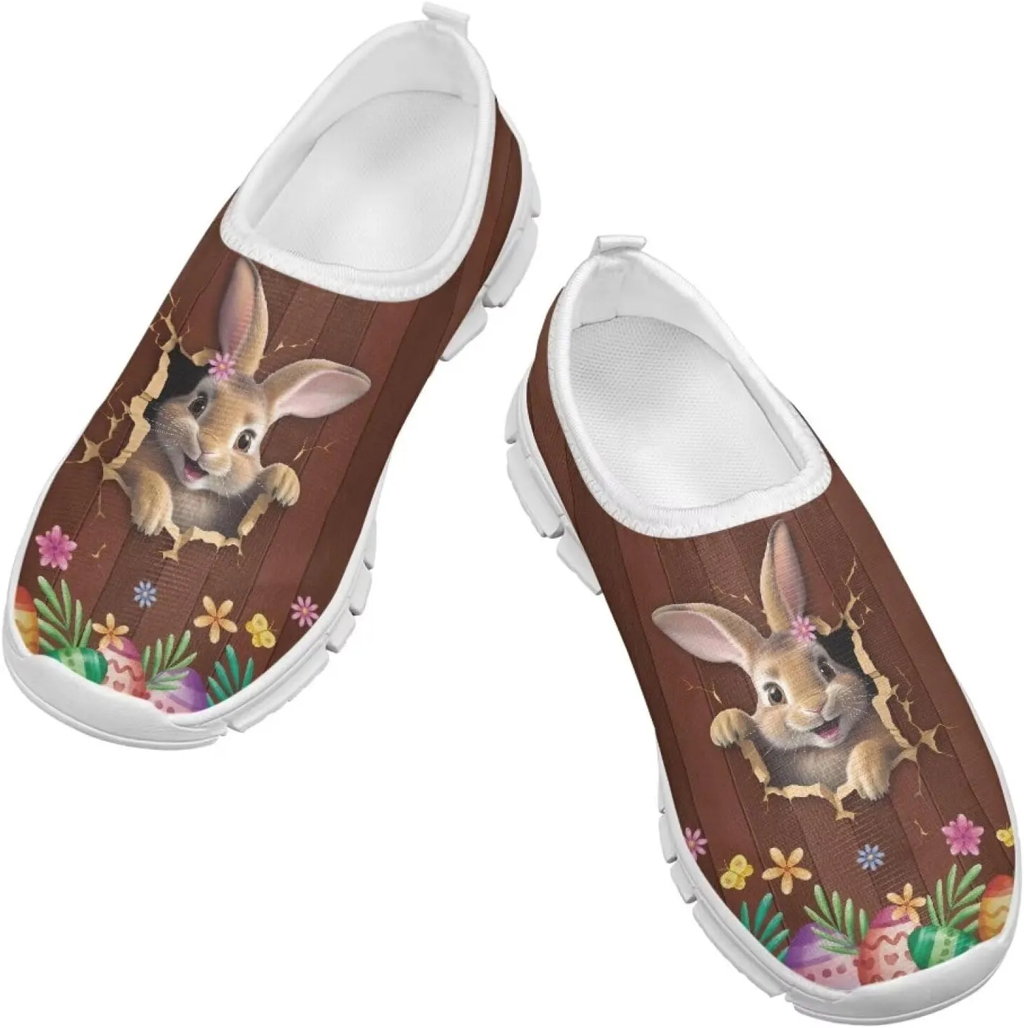 Girls Slip On Sneakers Cute Easter Gifts for Kids Tennis Gym Shoes