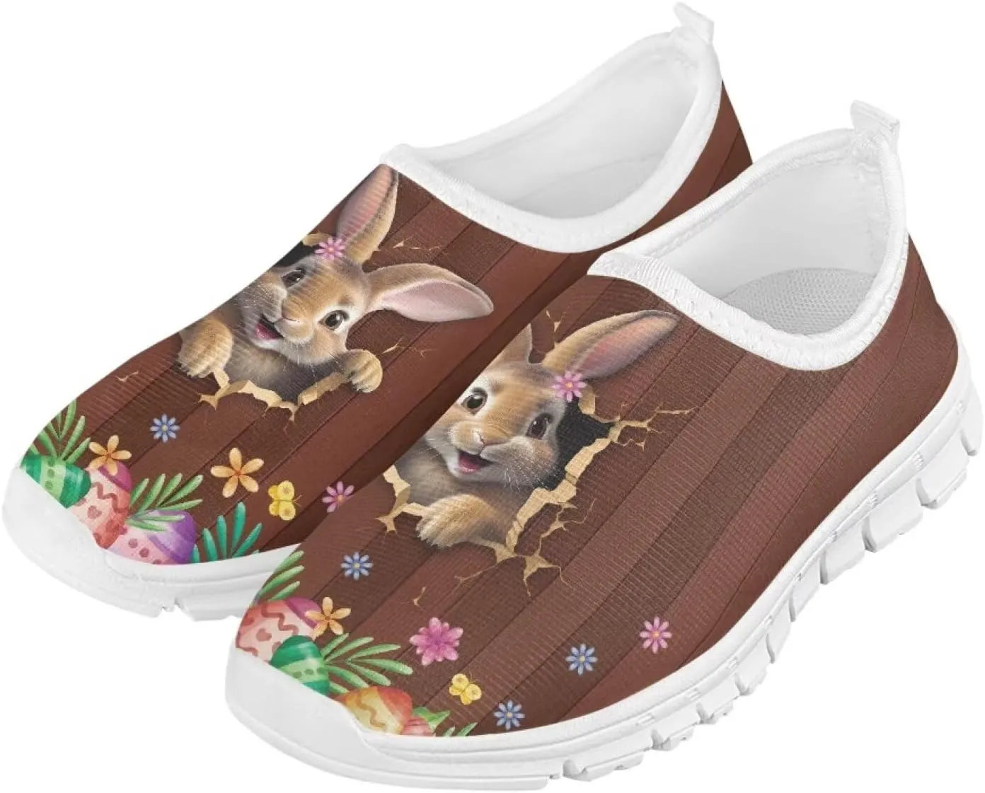 Girls Slip On Sneakers Cute Easter Gifts for Kids Tennis Gym Shoes