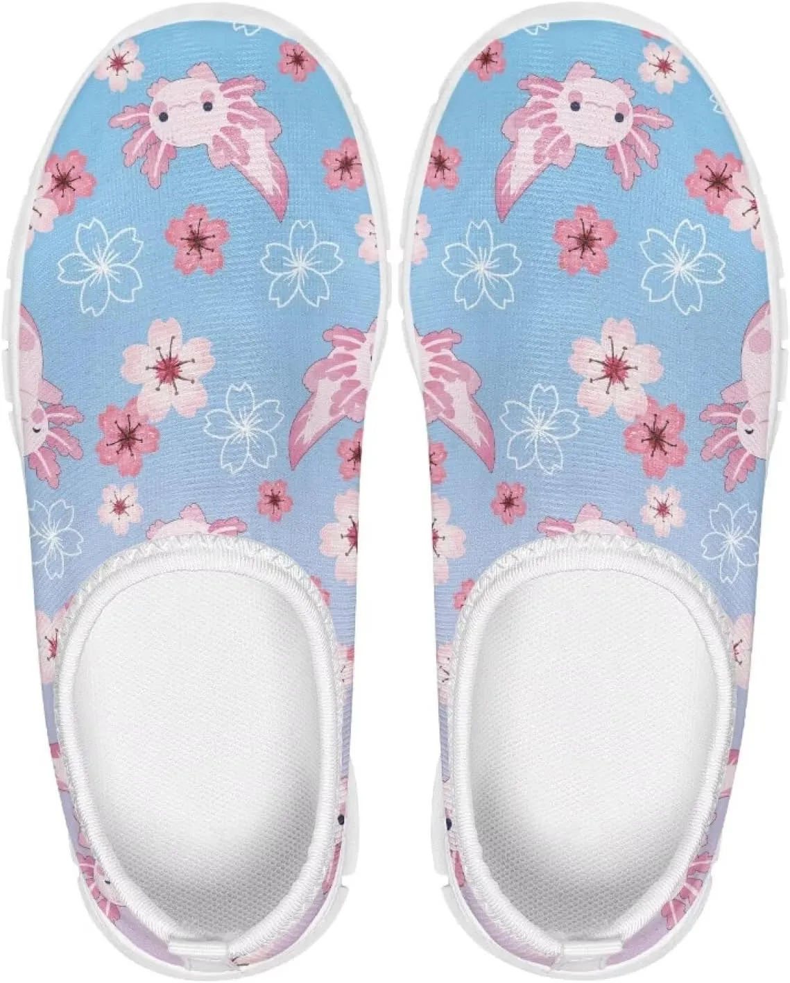 Girls Slip On Sneakers Cute Kids Tennis Running Shoes Axolotl Themed
