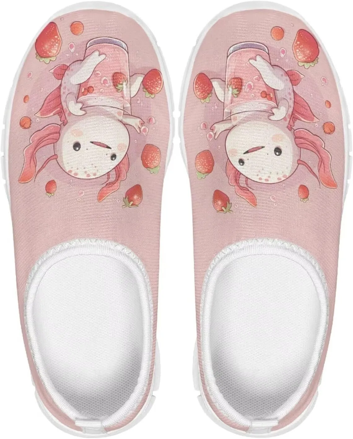 Girls Slip On Sneakers Cute Kids Tennis Running Shoes Axolotl Themed