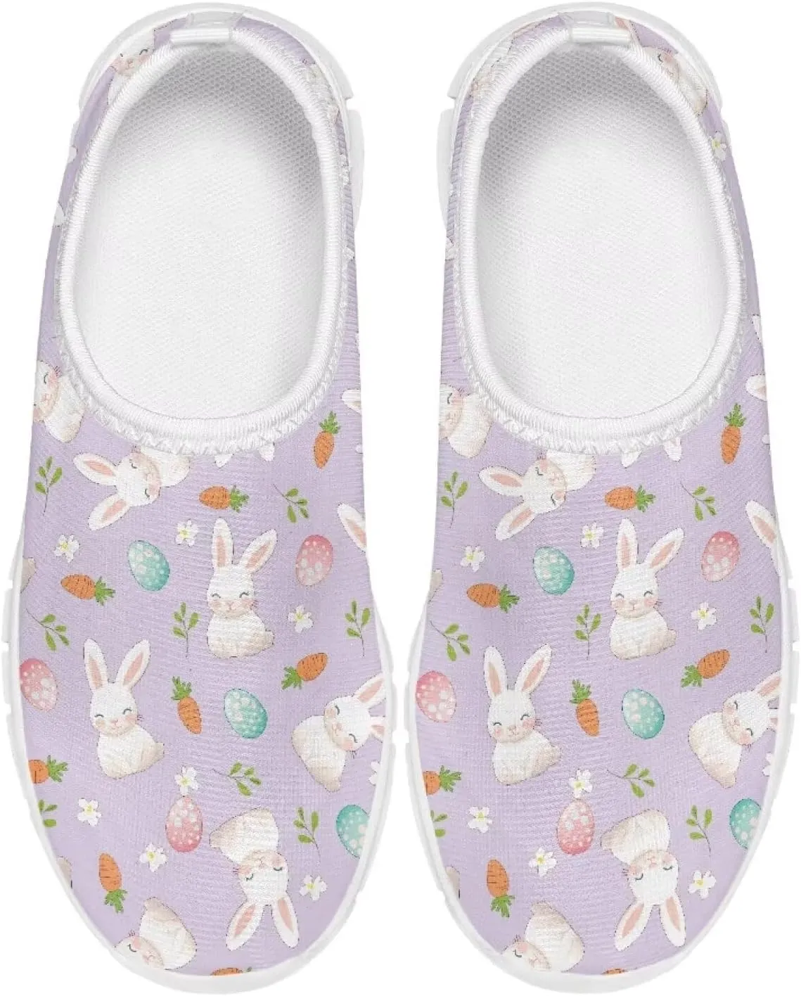 Girls Slip On Sneakers Easter Bunny Shoes for Girls Tennnis Gym Shoes