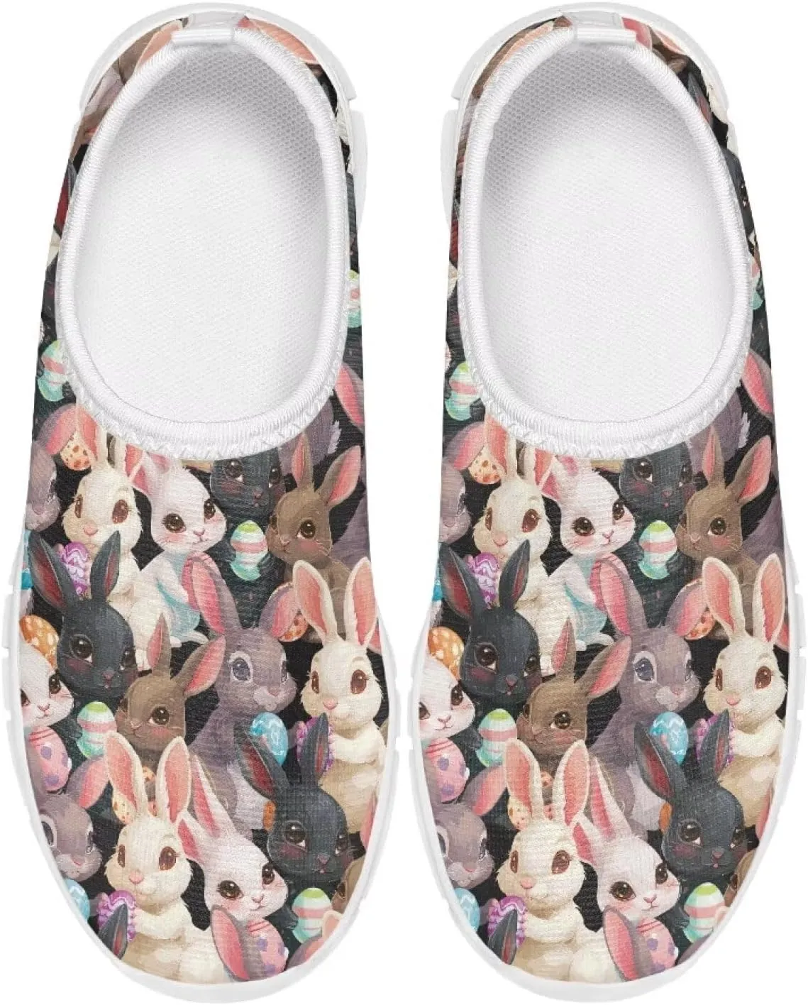 Girls Slip On Sneakers Easter Bunny Shoes for Girls Tennnis Gym Shoes