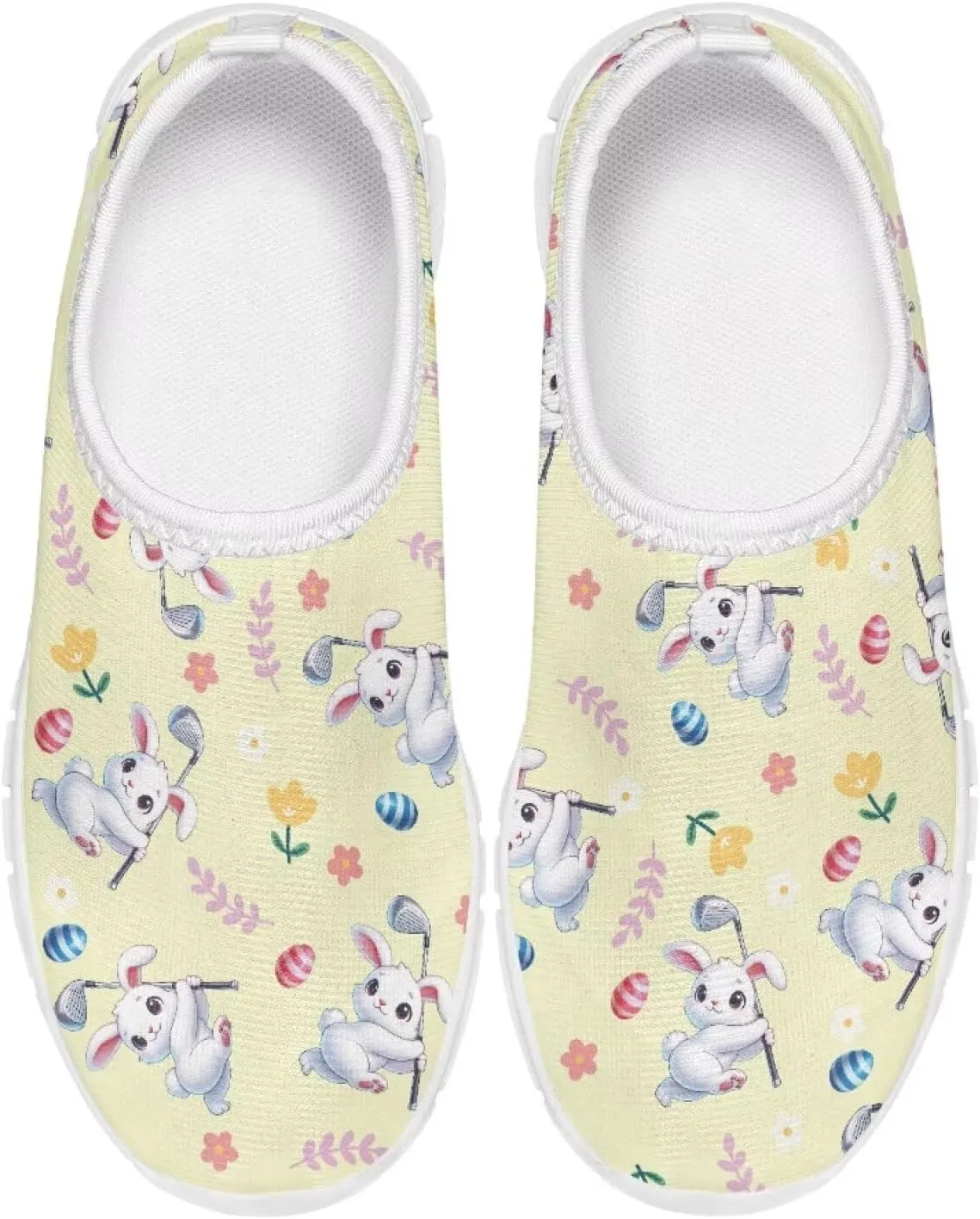 Girls Slip On Sneakers Easter Bunny Shoes for Girls Tennnis Gym Shoes
