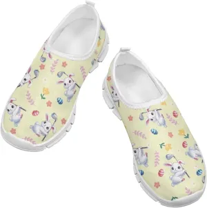 Girls Slip On Sneakers Easter Bunny Shoes for Girls Tennnis Gym Shoes