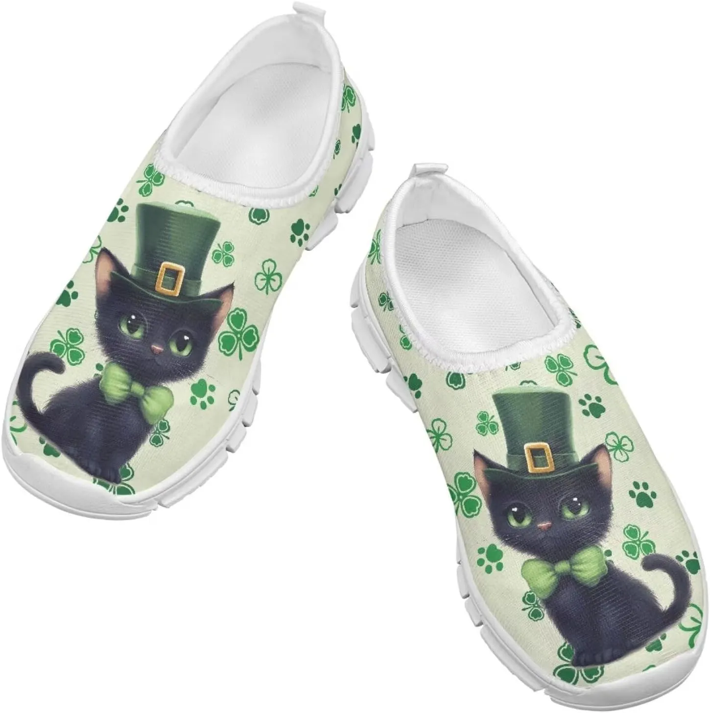 Girls Slip On Sneakers St Patrick's Day Costume Kids Tennis Gym Shoes