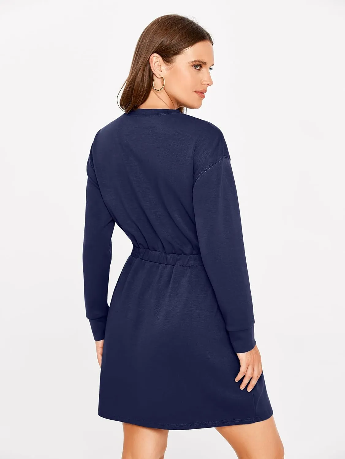 Glamaker Womens 2024 Fall Sweatshirt Dresses Winter Long Sleeve T Shirt Dresses Air Essential Outfit Dress with Pockets