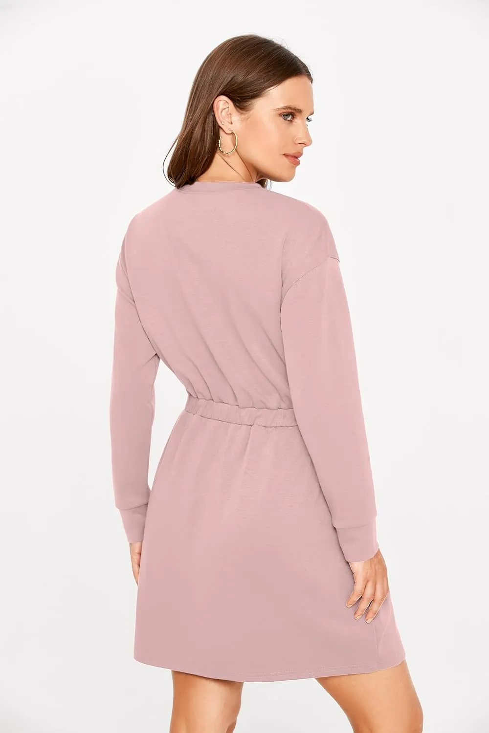 Glamaker Womens 2024 Fall Sweatshirt Dresses Winter Long Sleeve T Shirt Dresses Air Essential Outfit Dress with Pockets