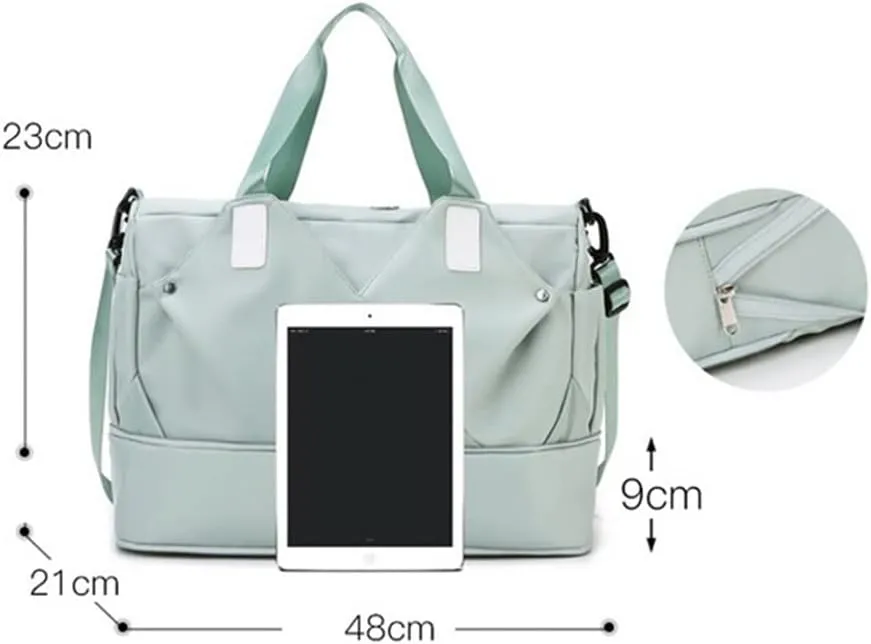 HBJWOV Women Gym Bag Sports Fitness Handbag Training Bags For Shoes Travel Dry And Wet Yoga Mat(Gray)