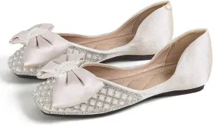 Hee grand Women Square Toe Crystals Shoes Glittering Rhinestone Wedding Dress Shoes Fashion Bridesmaid Shoes