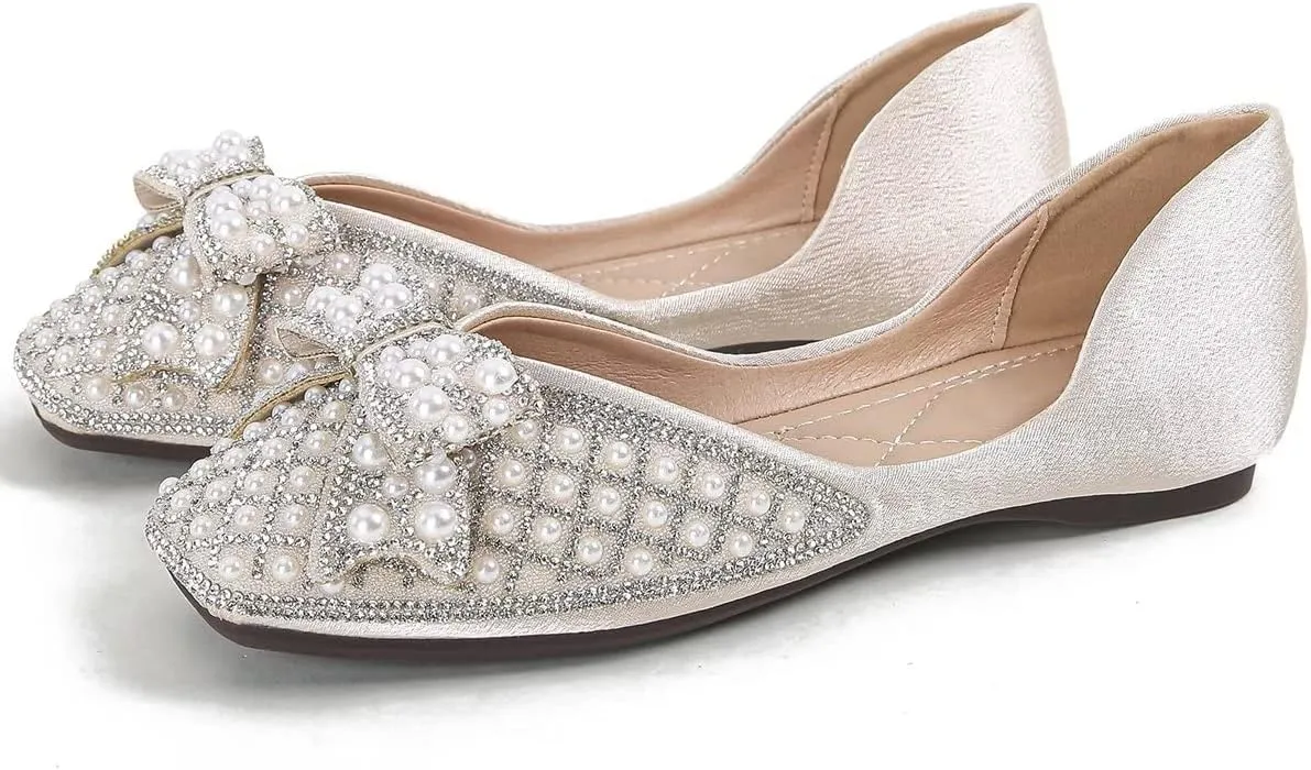 Hee grand Women Square Toe Crystals Shoes Glittering Rhinestone Wedding Dress Shoes Fashion Bridesmaid Shoes
