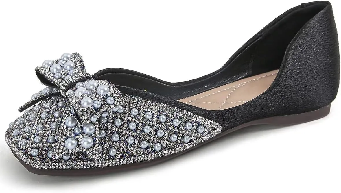 Hee grand Women Square Toe Crystals Shoes Glittering Rhinestone Wedding Dress Shoes Fashion Bridesmaid Shoes