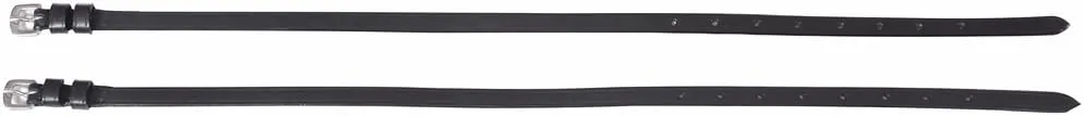 Henri de Rivel Leather Spur Straps with Plain Buckle - Black - 16